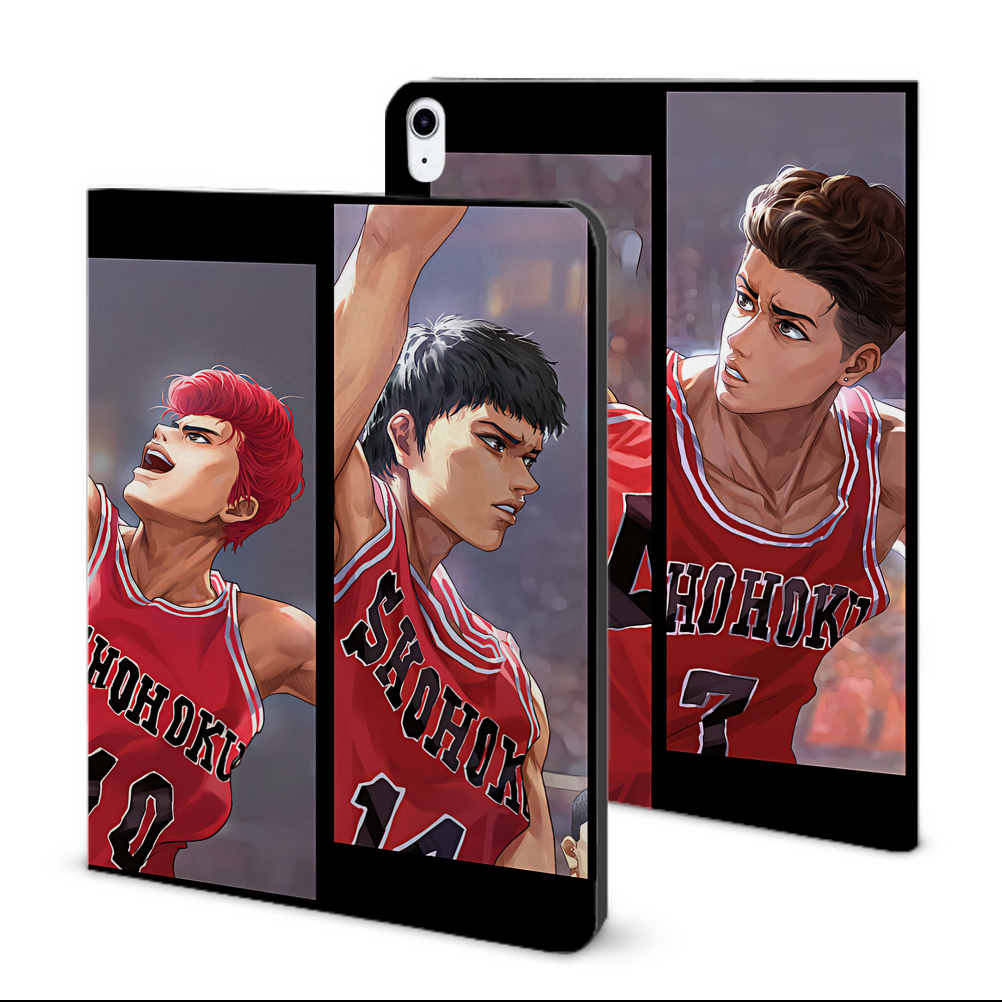 （画像用） SLAM DUNK／スラムダンク IPad ケース ブック型 PUレザー TPU 耐衝撃 軽量 薄型 ペン収納なし 全面保護 IPad 各モデル対応